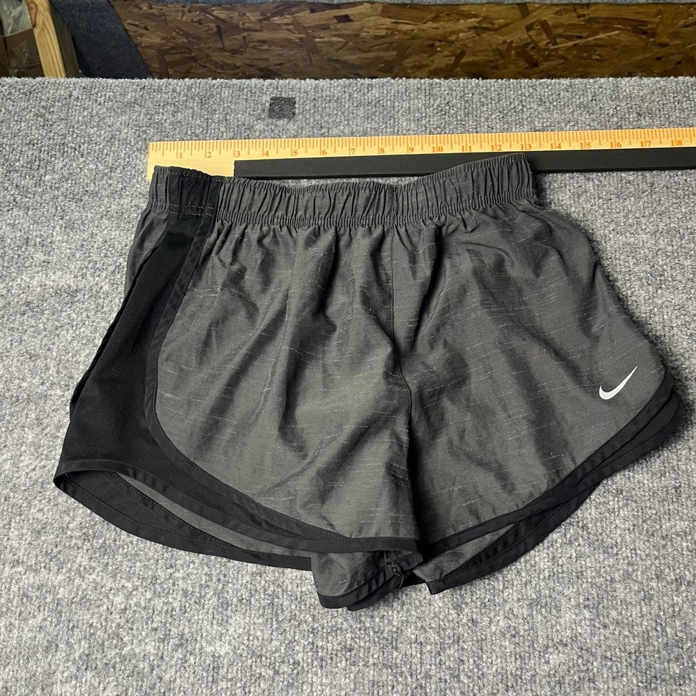 Nike Shorts Womens Size M Gray Dri-Fit Running Athletic Mesh Trim Heathered